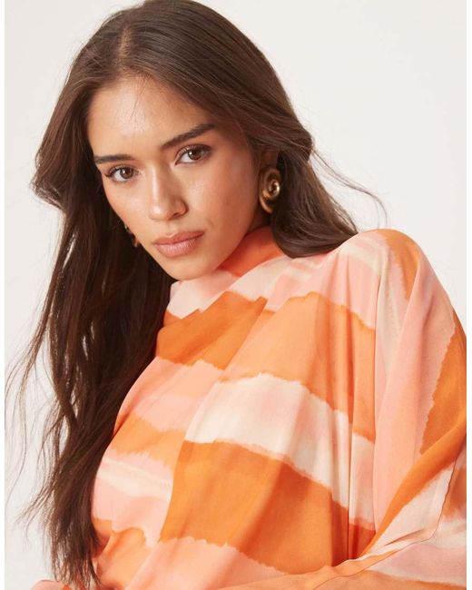 ASOS Hoogsluitende Maxi-Jurk in het Orange