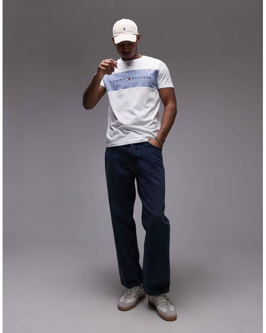T-shirt effet color block à logo - /bleu Tommy Hilfiger pour homme en coloris Multicolor