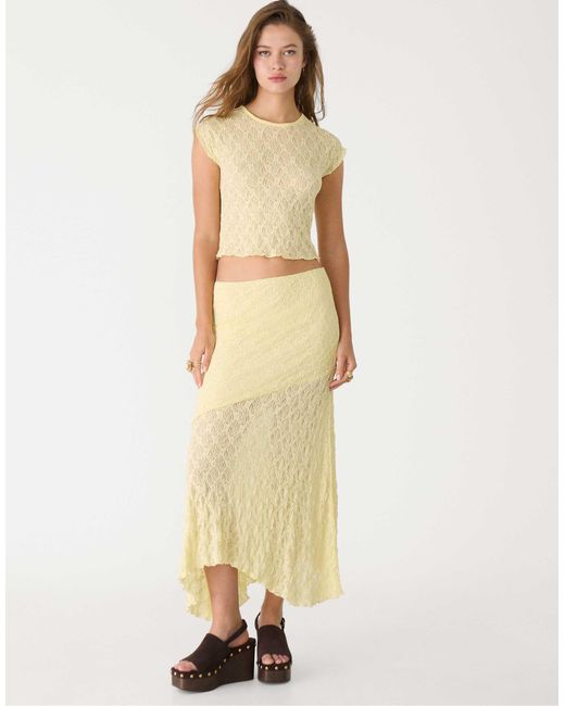 Stradivarius Natural – oberteil aus spitze