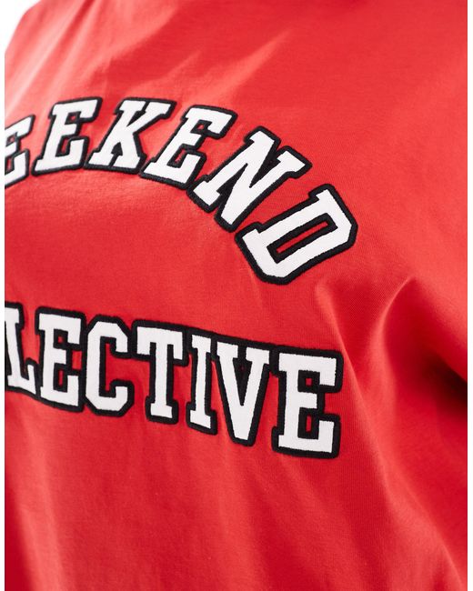 ASOS Red Asos design curve – weekend collective – oversize-t-shirt