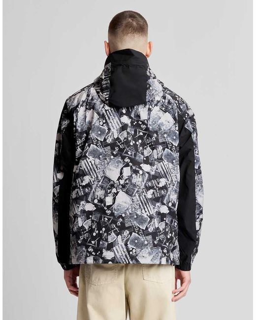 Lyle & Scott Gray Mid Jackets Printed Smock Jacket for men