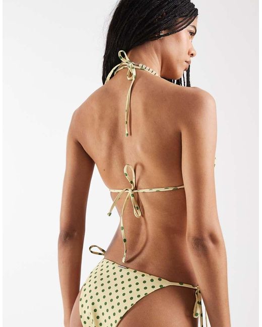 Reclaimed Vintage White Reversible Triangle Bikini Top