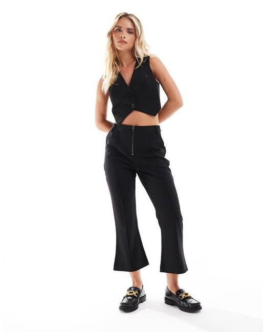 Pantalones De Sastre Negros De Pernera Slim Con Cremallera Delantera De Asos Design Petite ASOS de color Black
