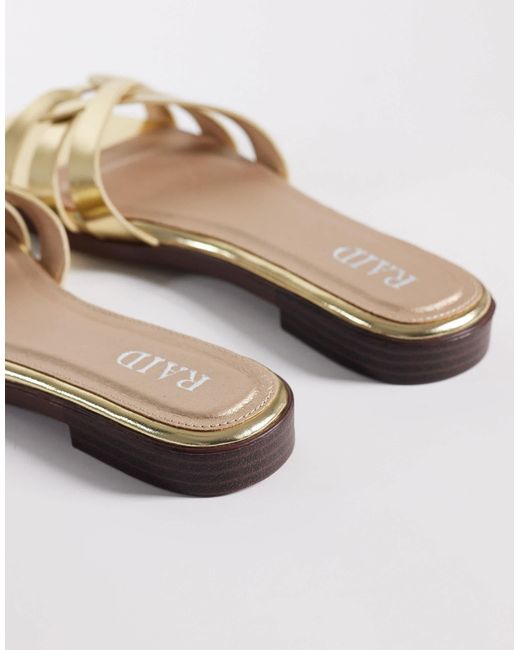 Raid White Toffee Flat Sandal Slides