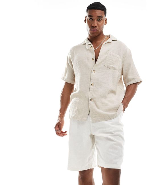 ASOS White Linen Jort Shorts for men