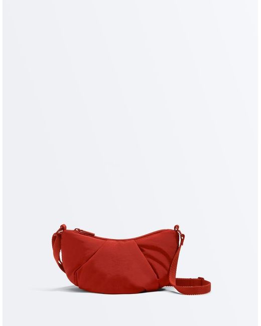Oysho Red Mini Quilted Crossbody Bag