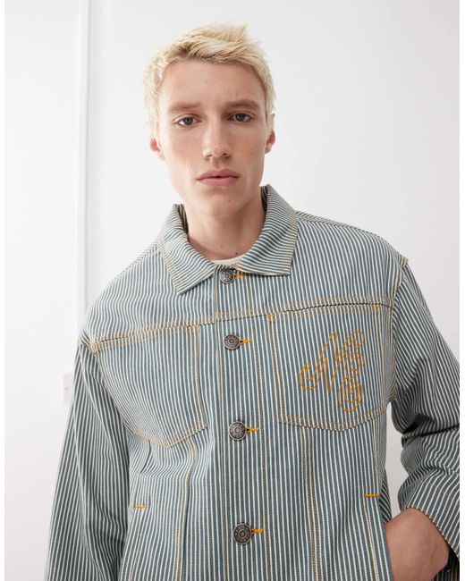 KTZ – e jeansjacke mit nadelstreifen, kombiteil in Gray für Herren