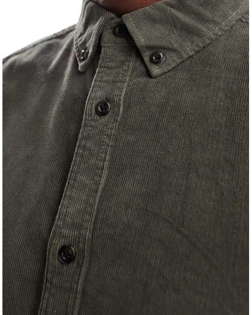 Only & Sons Gray Cord Shirt for men