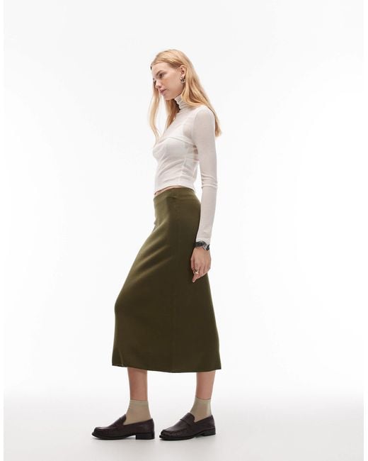 Jupe d'ensemble en maille ultra douce avec longueur style années 90 ASOS en coloris Natural