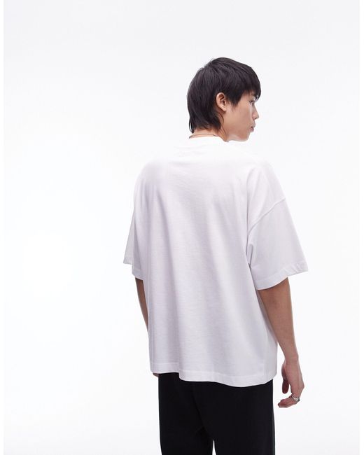 Topman White Extreme Oversized Promises Print T-shirt for men