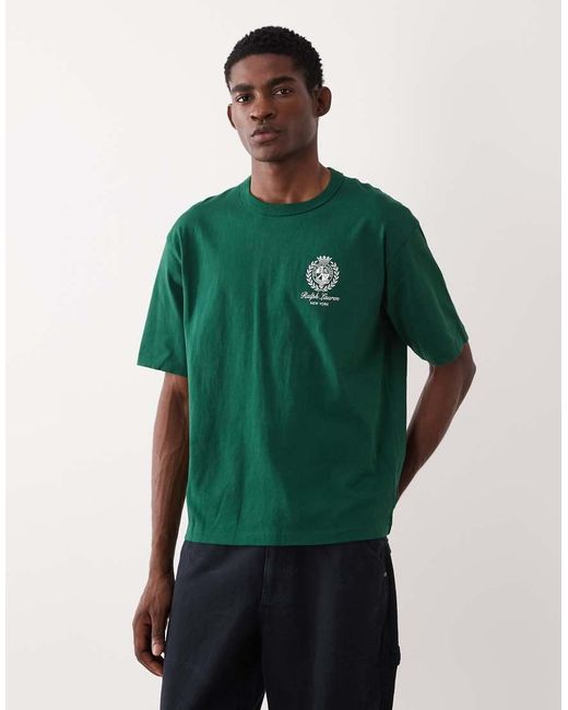 Polo Ralph Lauren Green Heavyweight Heritage Crest Back Print T-shirt for men