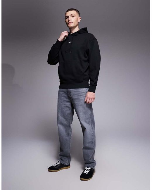 Boss Blue Hoodie With Small Chest Logo for men