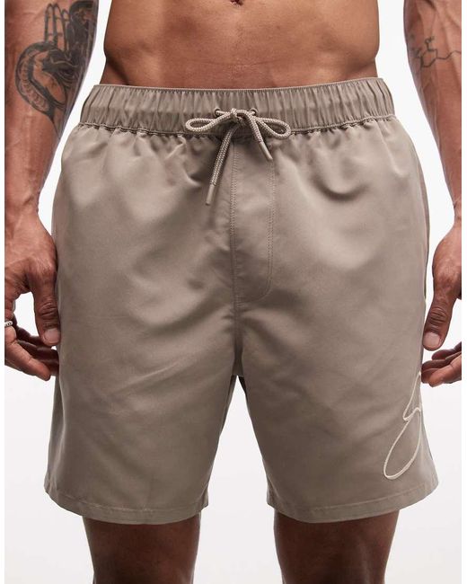 ASOS Natural Swim Shorts for men