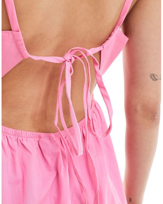 Vero Moda Pink Skater Dress With Strappy Back