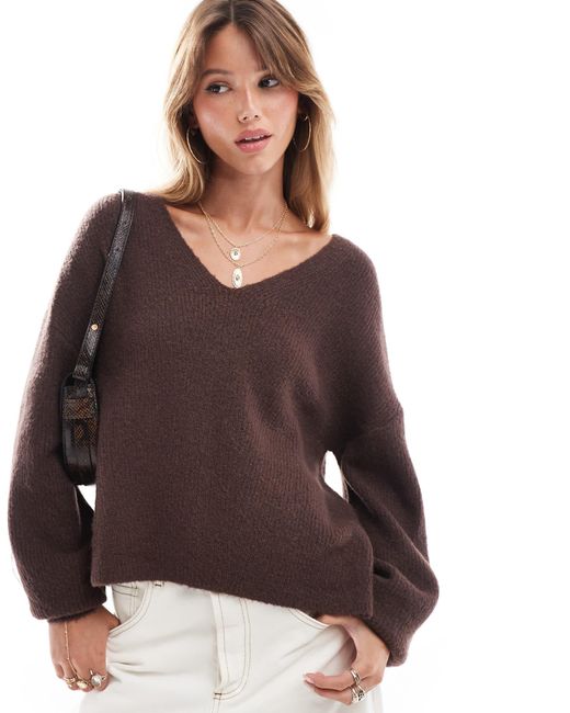 Threadbare Brown – flauschiger, lockerer pullover