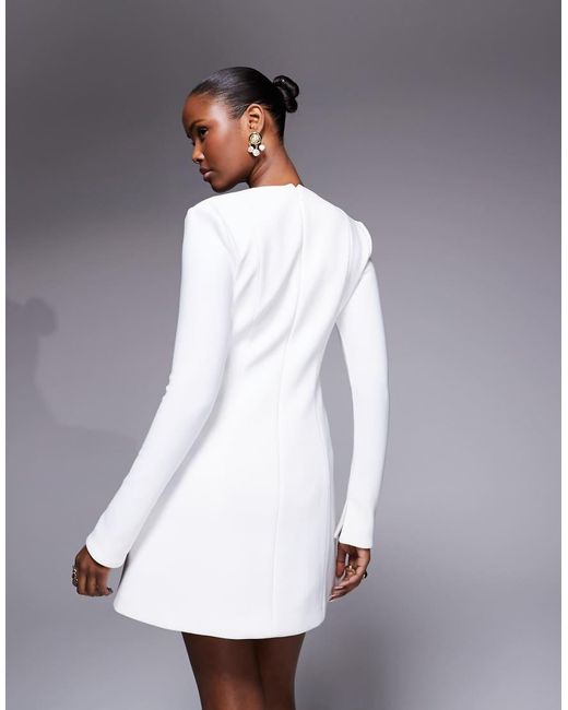 Forever New Gray Structured Mini Dress
