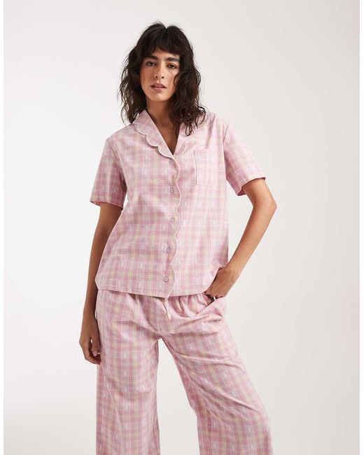 Daisy Street Pink Short Sleeve Pyjama Set