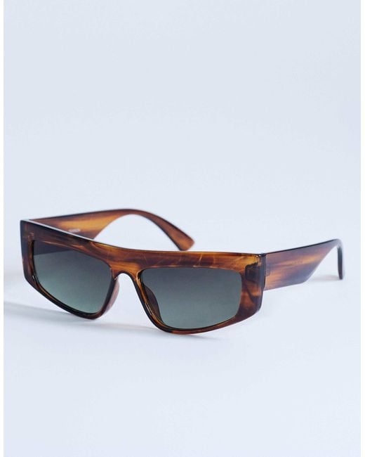 TOPSHOP White Malta Visor Large Sunglasses