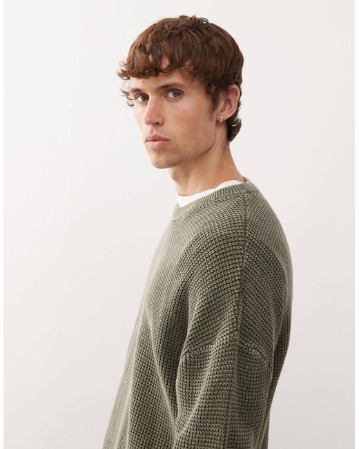 Weekday Green Boxy Fit Jumper for men
