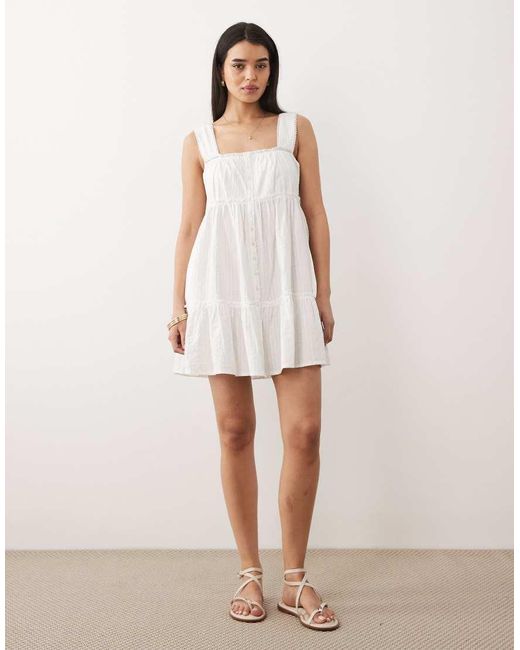 Iisla & Bird White Button Down Mini Beach Dress