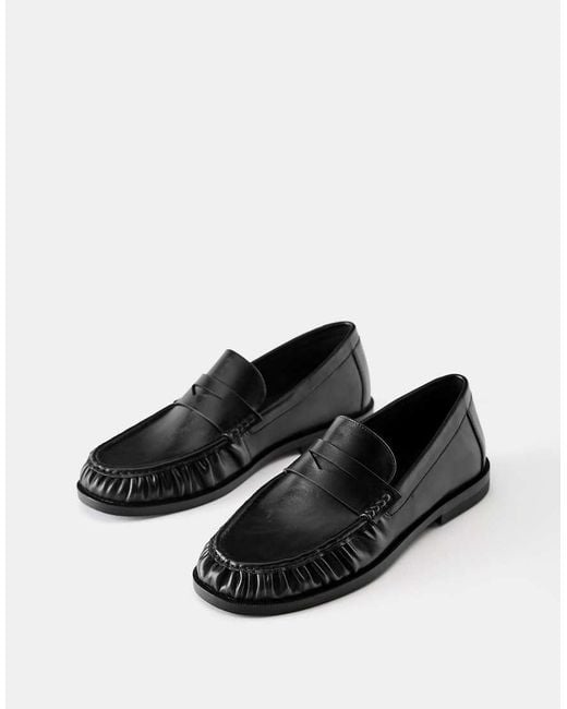 Pull&Bear White Ruched Loafers for men