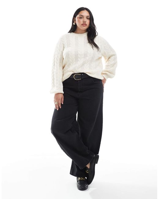 ONLY White Cable Knit Jumper