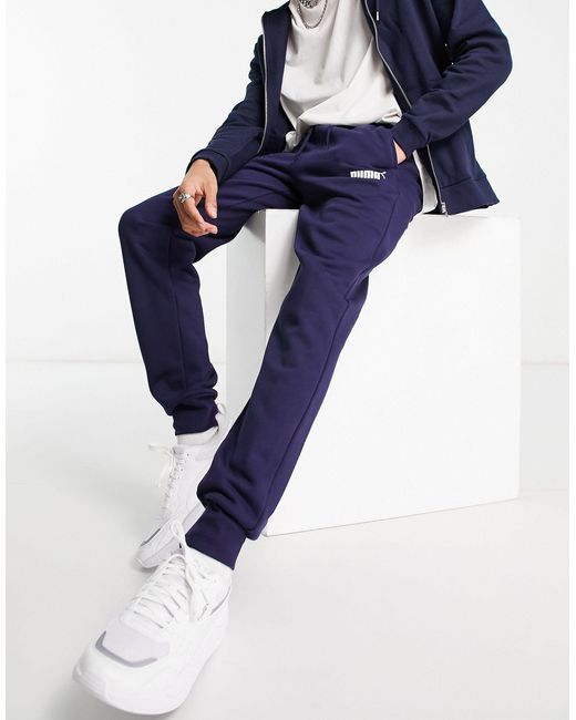 PUMA Essentials - Slim Fit joggingbroek Met Klein Logo in het Blue voor heren