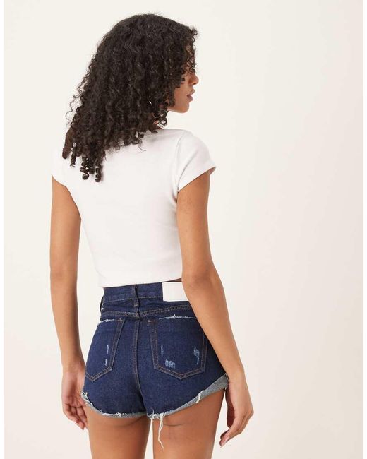 Glamorous White Denim Distressed Shorts