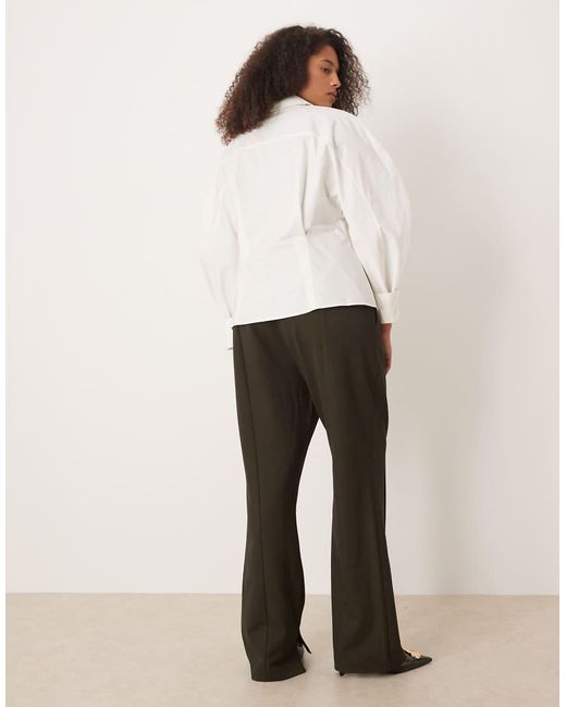 ASOS White Curve Tailored Seam Detail Flare Suit Trousers With Split Hem
