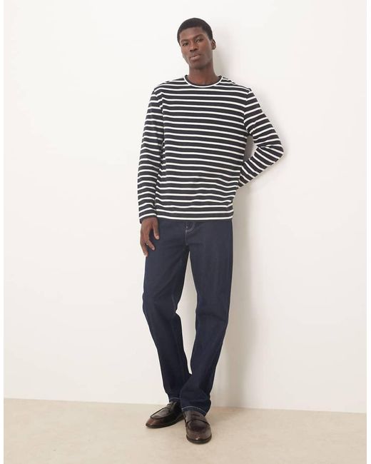 Camiseta A Rayas Blancas Y De Manga Larga De ARKET de hombre de color Blue