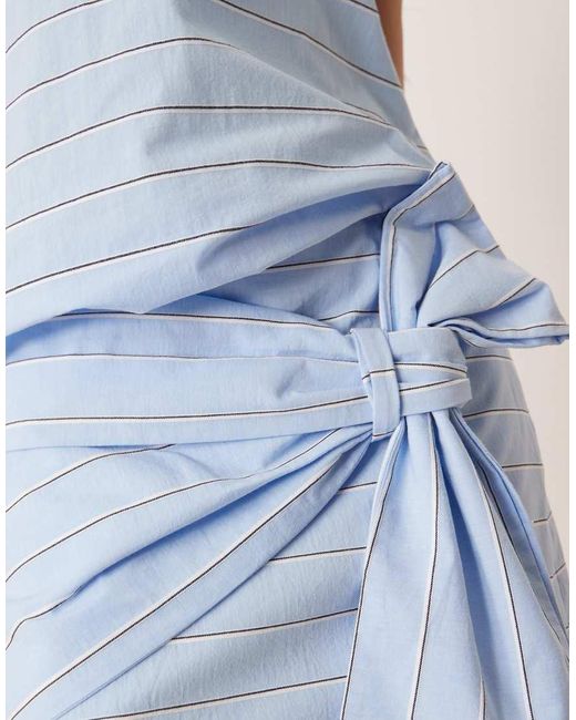 Minigonna Azzurra A Righe di Mango in Blue