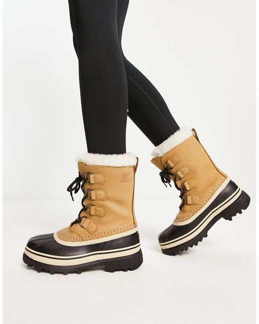 Sorel Black Caribou Apres Snow Boots