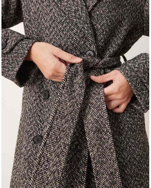 Pretty Lavish Gray Belted Long Coat