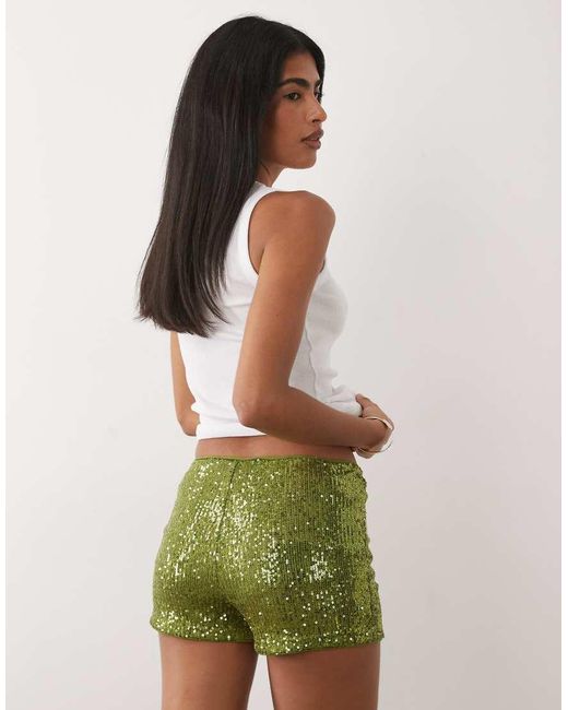 ASOS Green Sequin Mini Short