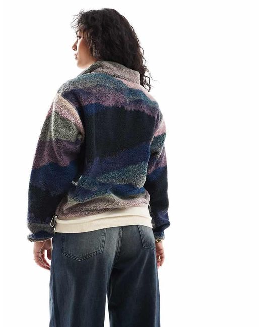 Polar Corto Azul Universitario Y Azul Dolomitas Con Estampado Y Media Tapeta De Botones De Presión Helvetia Ii De Columbia de color Gray