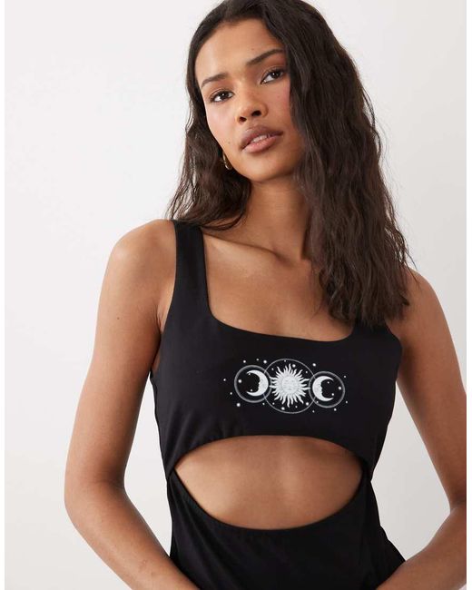 ASOS Black Cut Out Detail Scoop Neck And Back Tank Top