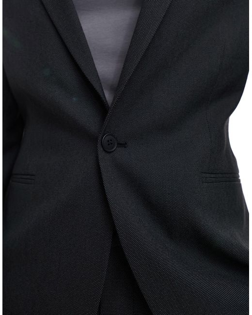 Giacca da abito super skinny nera puntinata di ASOS in Gray da Uomo