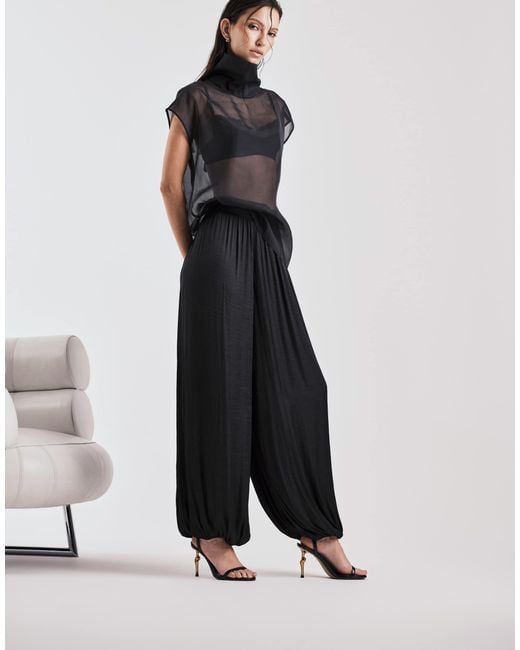 JW PEI Black Alivia Heeled Sandals With Gold Metal Heel