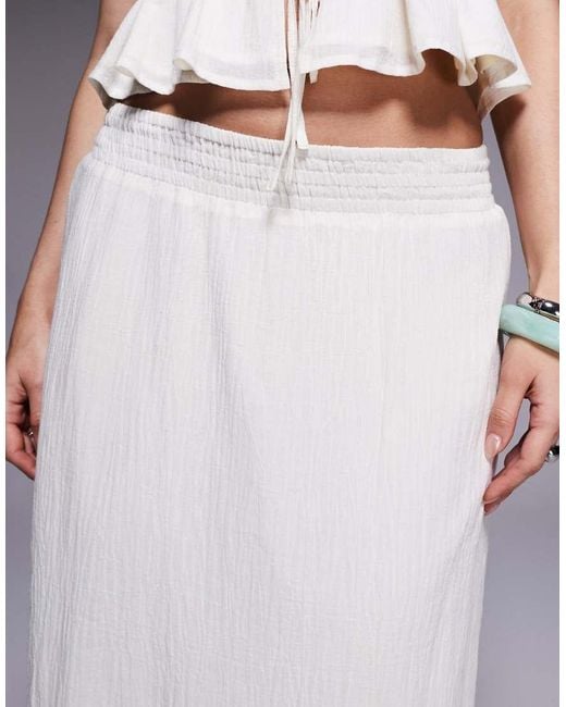 The Frolic Purple Exclusive Linen Look Crinkle Tie Waist Maxi Skirt Co-Ord