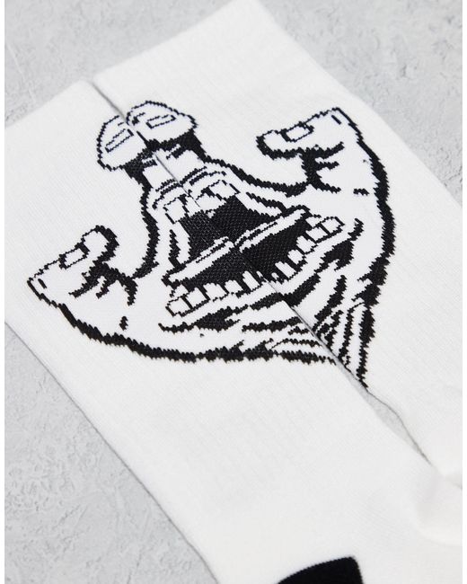 Santa Cruz White Screaming Hand Socks for men