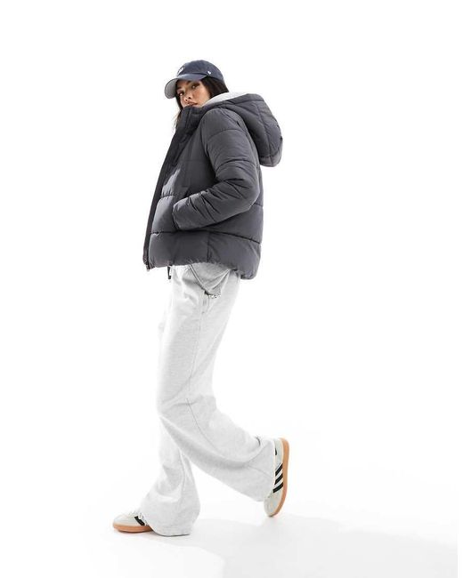 Pieces Gray Padded Coat With Hood