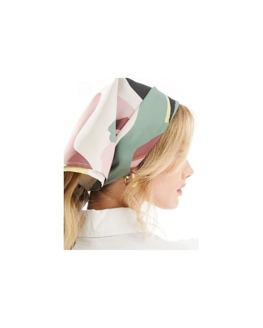ASOS White Abstract Print Large Headscarf