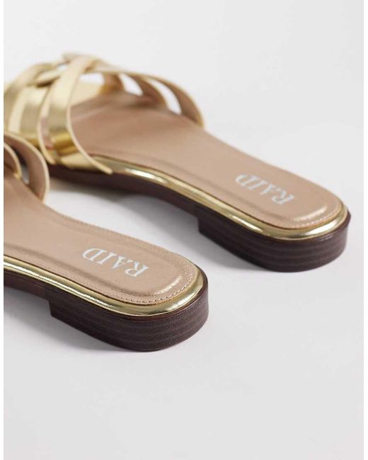 Raid White Toffee Flat Sandal Slides