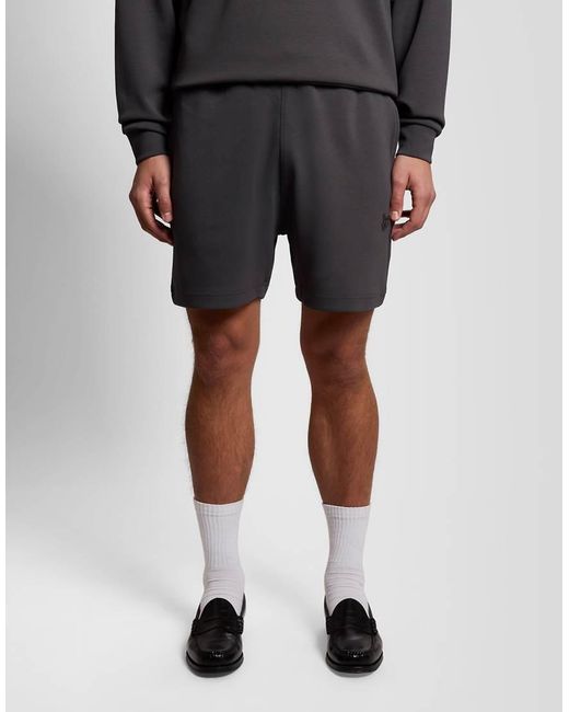 Lyle & Scott Black Mid Bottoms Relaxed Interlock Sweat Short for men