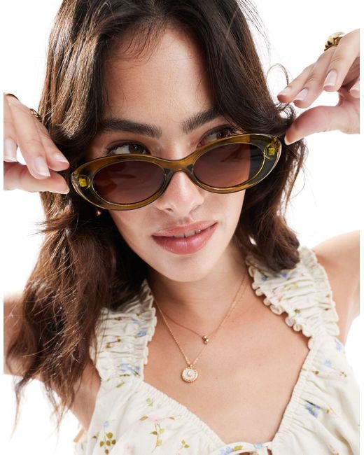 ASOS Brown Oval Sunglasses