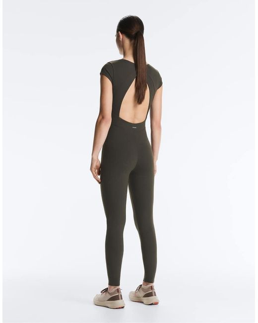Oysho White Evermove Short-Sleeve Long Jumpsuit