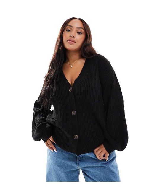 Cardigan A Coste Spesse Con Bottoni di Vero Moda in Black