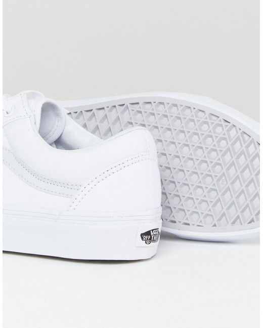 Vans Old Skool Canvas Sneakers in White for Men | Lyst