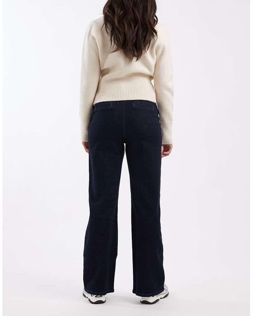 New Look Blue Front Seam Tailored Wide Leg Jean