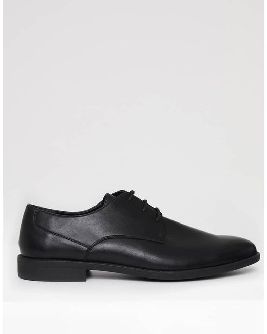 Threadbare Black Lace Up Derby Shoes for men